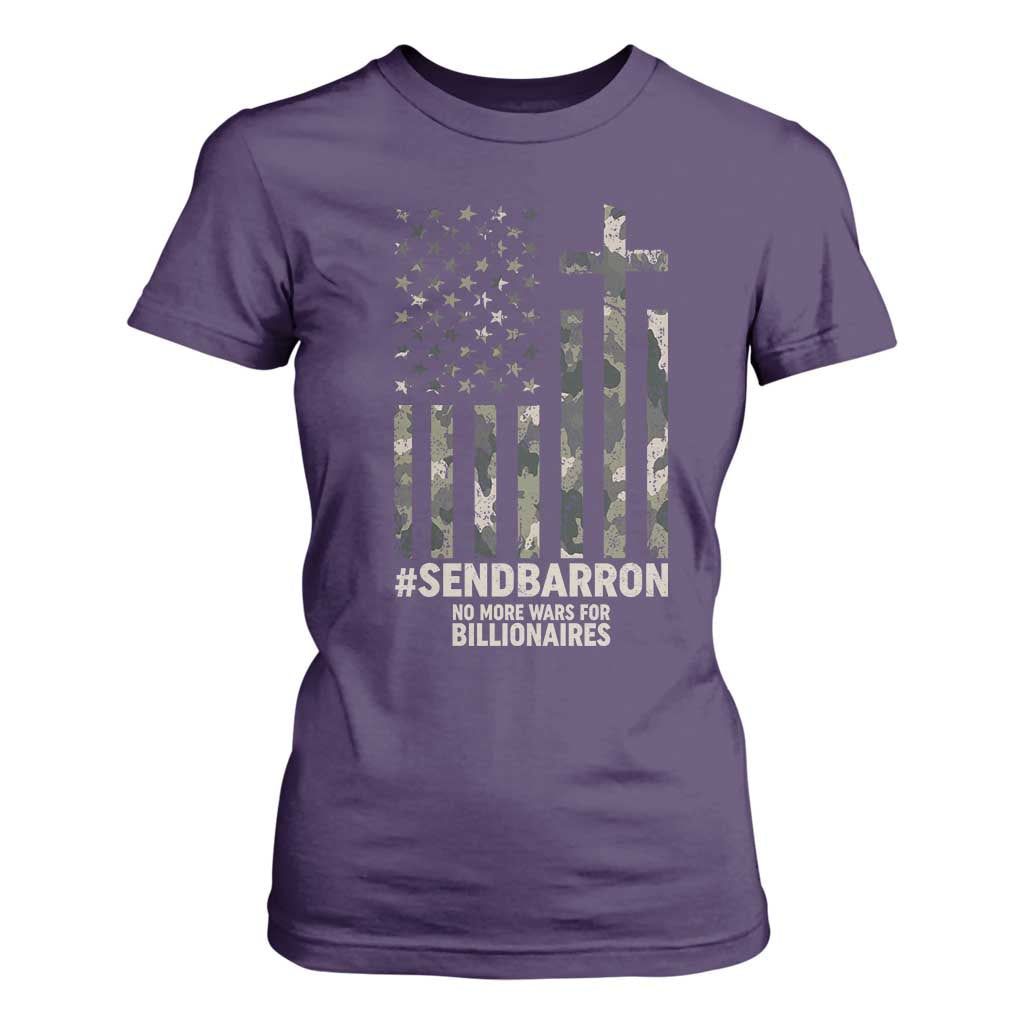 Send Barron T Shirt For Women Vintage American Flag Camo Hashtag Protest Meme TS14 Purple Print Your Wear