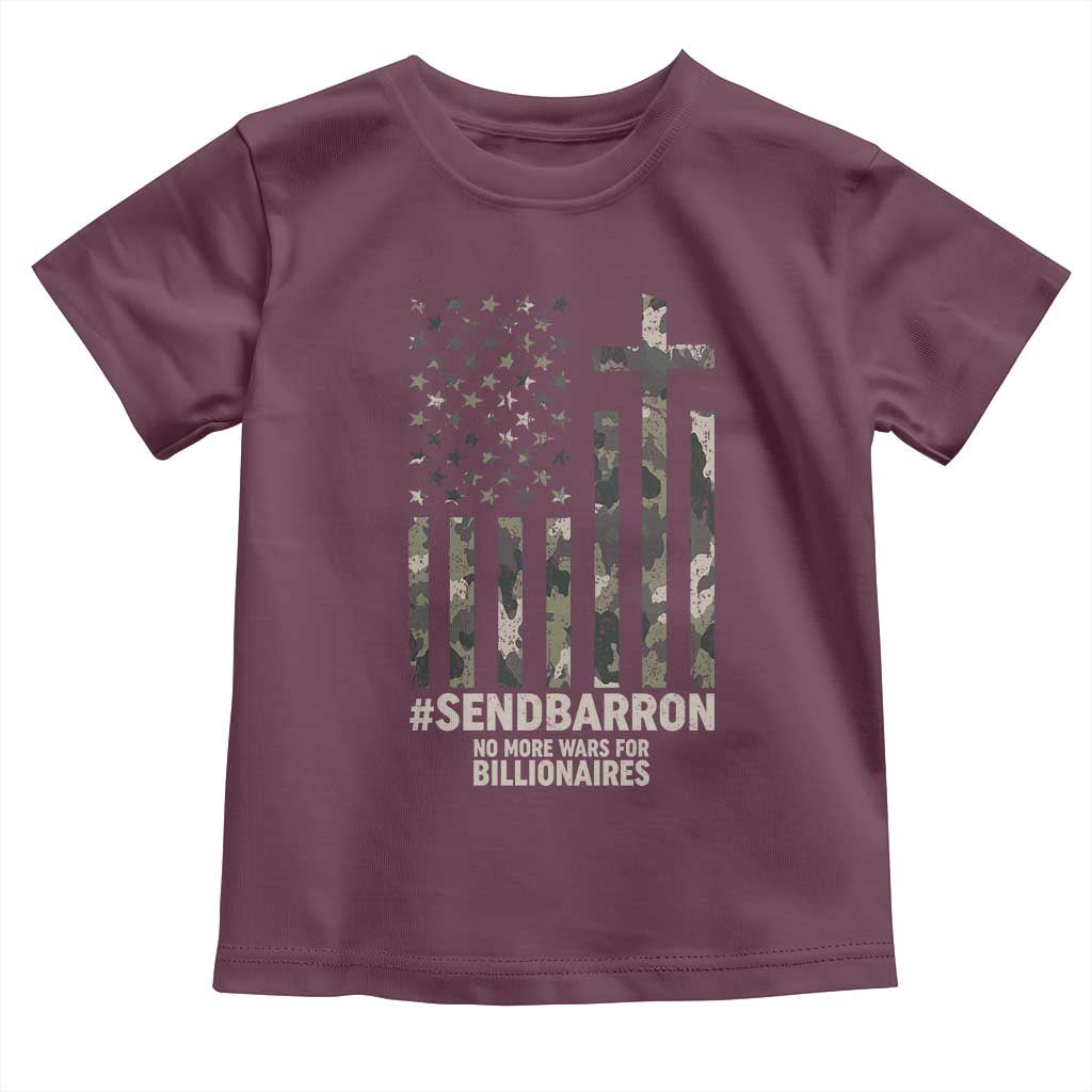 Send Barron Toddler T Shirt Vintage American Flag Camo Hashtag Protest Meme TS14 Maroon Print Your Wear