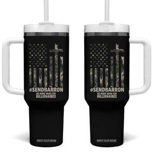 Send Barron Tumbler With Handle Vintage American Flag Camo Hashtag Protest Meme TS14 One Size: 40 oz Black Print Your Wear