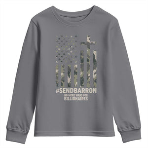 Send Barron Youth Sweatshirt Vintage American Flag Camo Hashtag Protest Meme TS14 Charcoal Print Your Wear