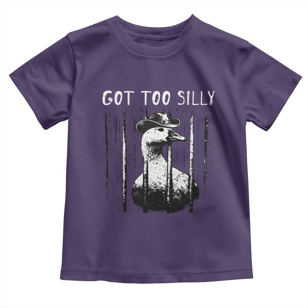 Got Too Silly Goose Meme Toddler T Shirt Funny Cowboy Goose Jailbird Prison TS14 Purple Print Your Wear