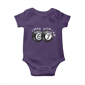 I Was 6 Now I'm 7 Ball Baby Onesie Funny 67 Six Seven Meme TS14 Purple Print Your Wear