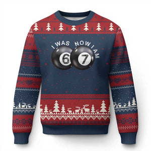 I Was 6 Now I'm 7 Ball Ugly Christmas Sweater Funny 67 Six Seven Meme TS14 Navy Red Print Your Wear