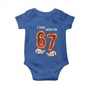 I Was 6 Now I'm 7 Birthday Baby Onesie Funny Six Seven Meme 67 Flame TS14 Royal Blue Print Your Wear