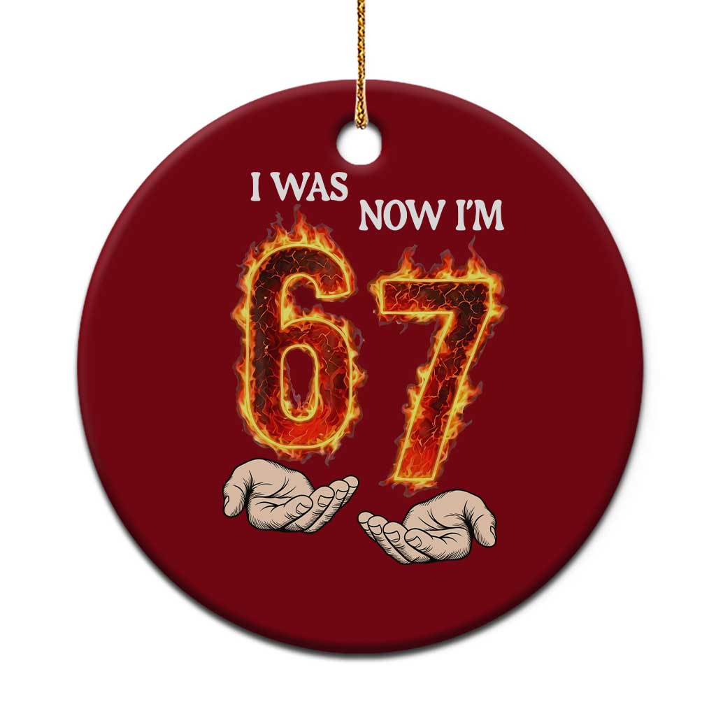 I Was 6 Now I'm 7 Birthday Ceramic Ornament Funny Six Seven Meme 67 Flame TS14 1pc Red Print Your Wear
