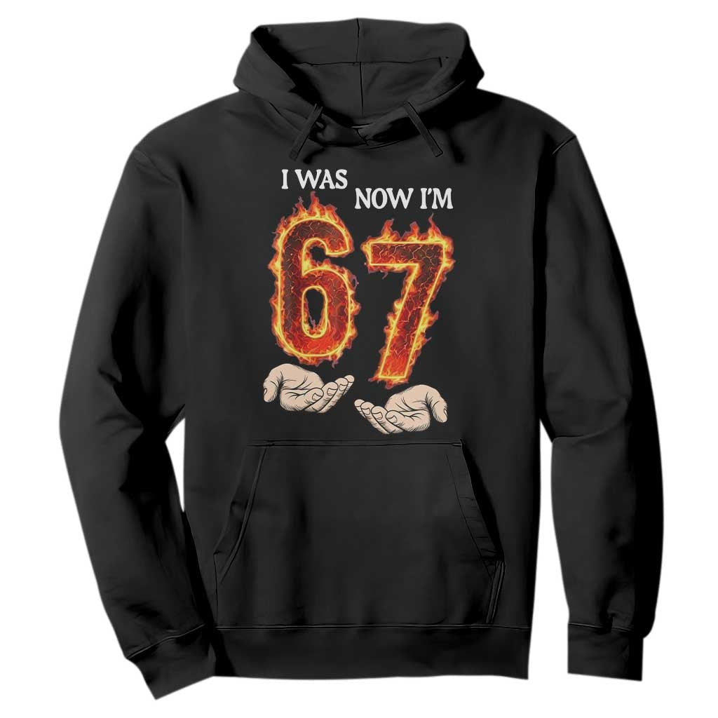 I Was 6 Now I'm 7 Birthday Hoodie Funny Six Seven Meme 67 Flame TS14 Black Print Your Wear