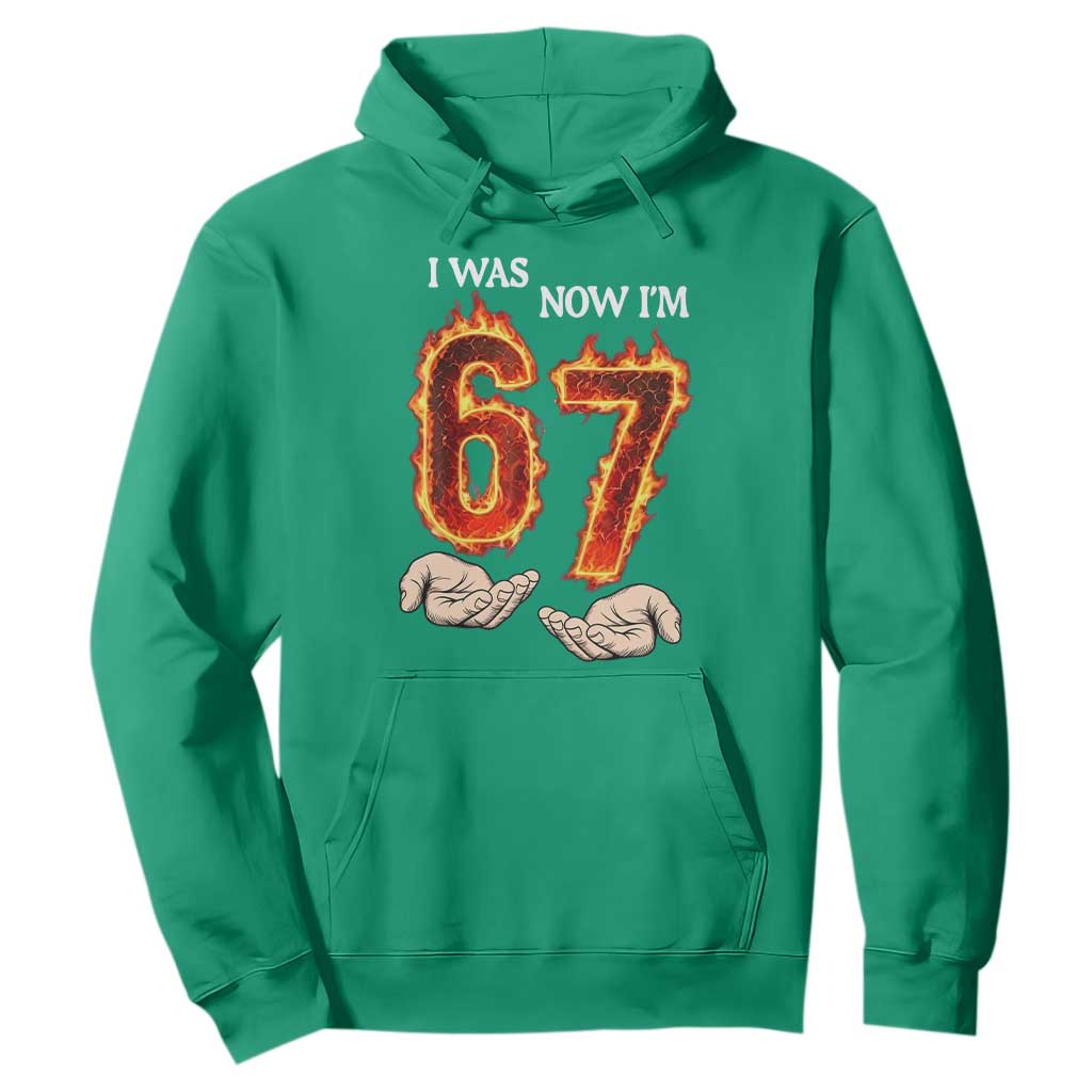 I Was 6 Now I'm 7 Birthday Hoodie Funny Six Seven Meme 67 Flame TS14 Irish Green Print Your Wear