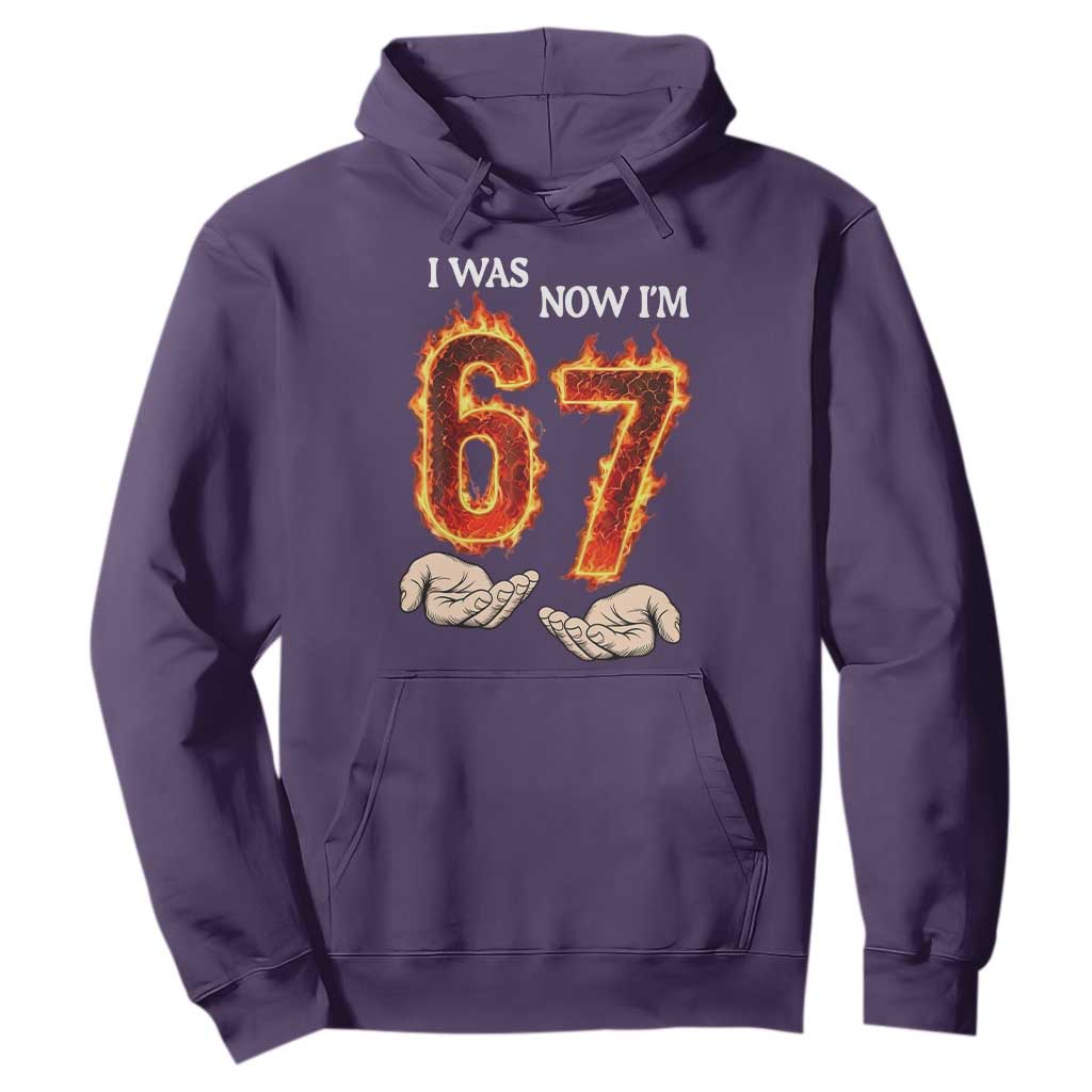 I Was 6 Now I'm 7 Birthday Hoodie Funny Six Seven Meme 67 Flame TS14 Purple Print Your Wear