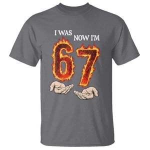 I Was 6 Now I'm 7 Birthday T Shirt Funny Six Seven Meme 67 Flame TS14 Charcoal Print Your Wear