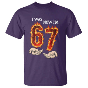 I Was 6 Now I'm 7 Birthday T Shirt Funny Six Seven Meme 67 Flame TS14 Purple Print Your Wear
