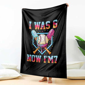I Was 6 Now I'm 7 Throw Blanket Baseball Ice Cream Drip Number 67 Player 67th Birthday TS14 Print Your Wear