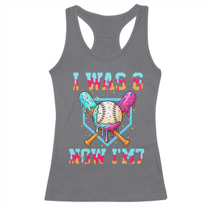 I Was 6 Now I'm 7 Racerback Tank Top Baseball Ice Cream Drip Number 67 Player 67th Birthday TS14 Charcoal Print Your Wear