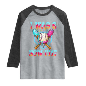 I Was 6 Now I'm 7 Raglan Shirt Baseball Ice Cream Drip Number 67 Player 67th Birthday TS14 Heather Gray Heather Charcoal Print Your Wear