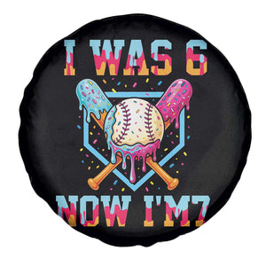 I Was 6 Now I'm 7 Spare Tire Cover Baseball Ice Cream Drip Number 67 Player 67th Birthday TS14 Print Your Wear