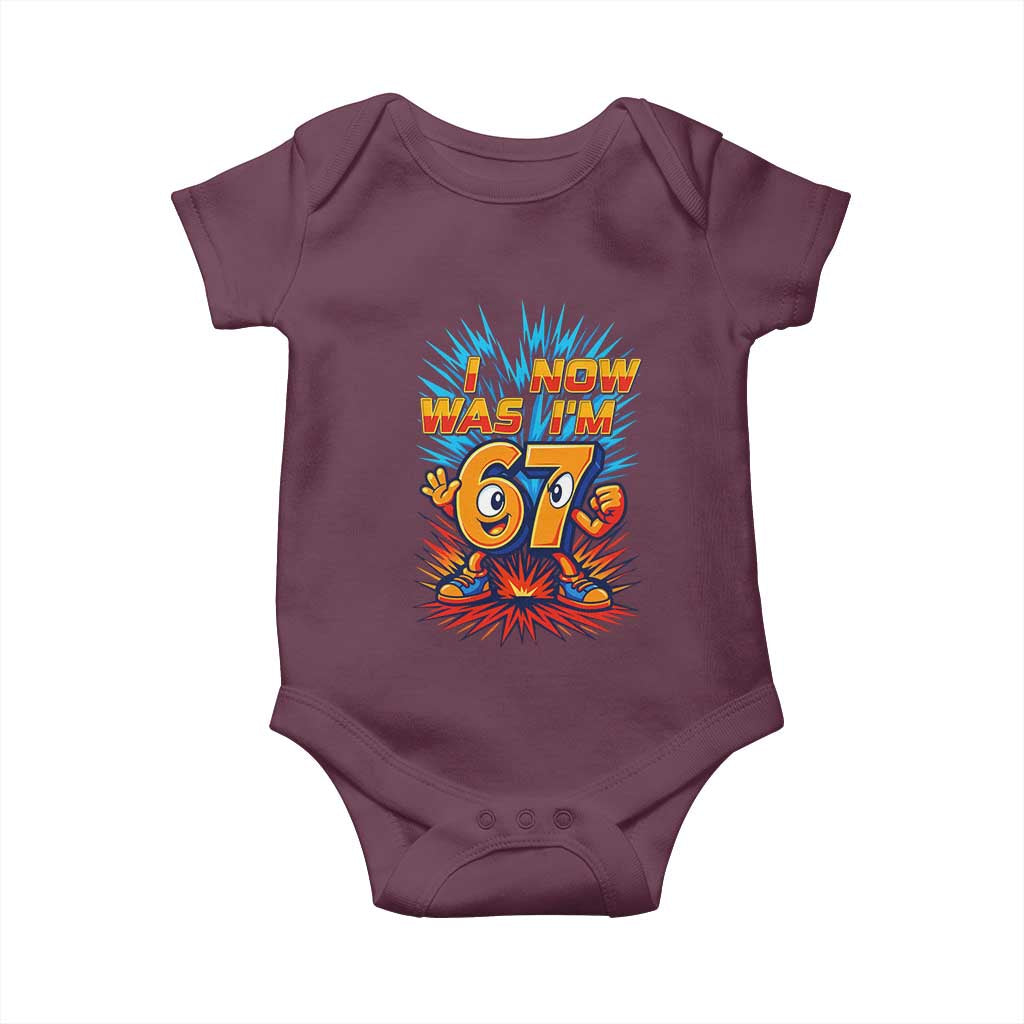 I Was 6 Now I'm 7 Italian Brainrot Meme Gift for Boy Kid Baby Onesie TS14 Maroon Print Your Wear