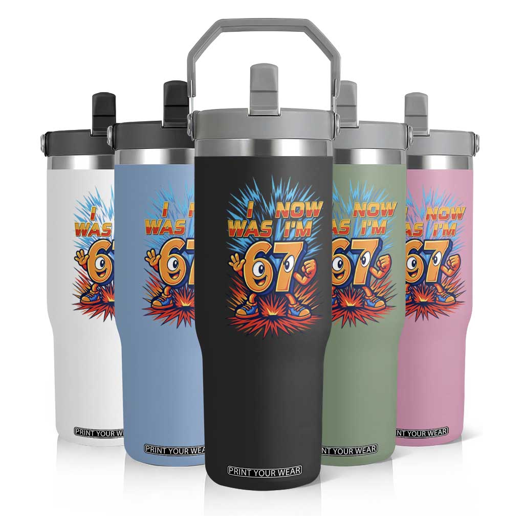 I Was 6 Now I'm 7 Italian Brainrot Meme Gift for Boy Kid Flip Straw Tumbler TS14 Print Your Wear