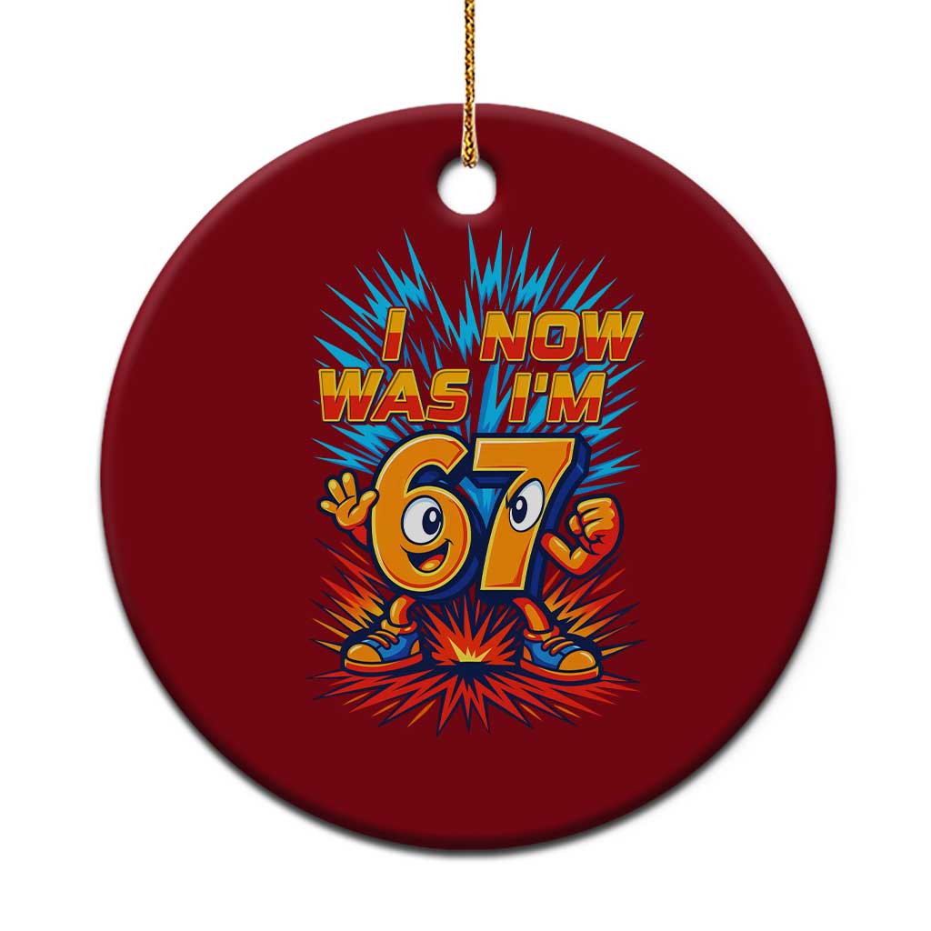 I Was 6 Now I'm 7 Italian Brainrot Meme Gift for Boy Kid Ceramic Ornament TS14 1pc Red Print Your Wear