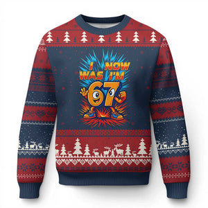 I Was 6 Now I'm 7 Italian Brainrot Meme Gift for Boy Kid Ugly Christmas Sweater TS14 Navy Red Print Your Wear