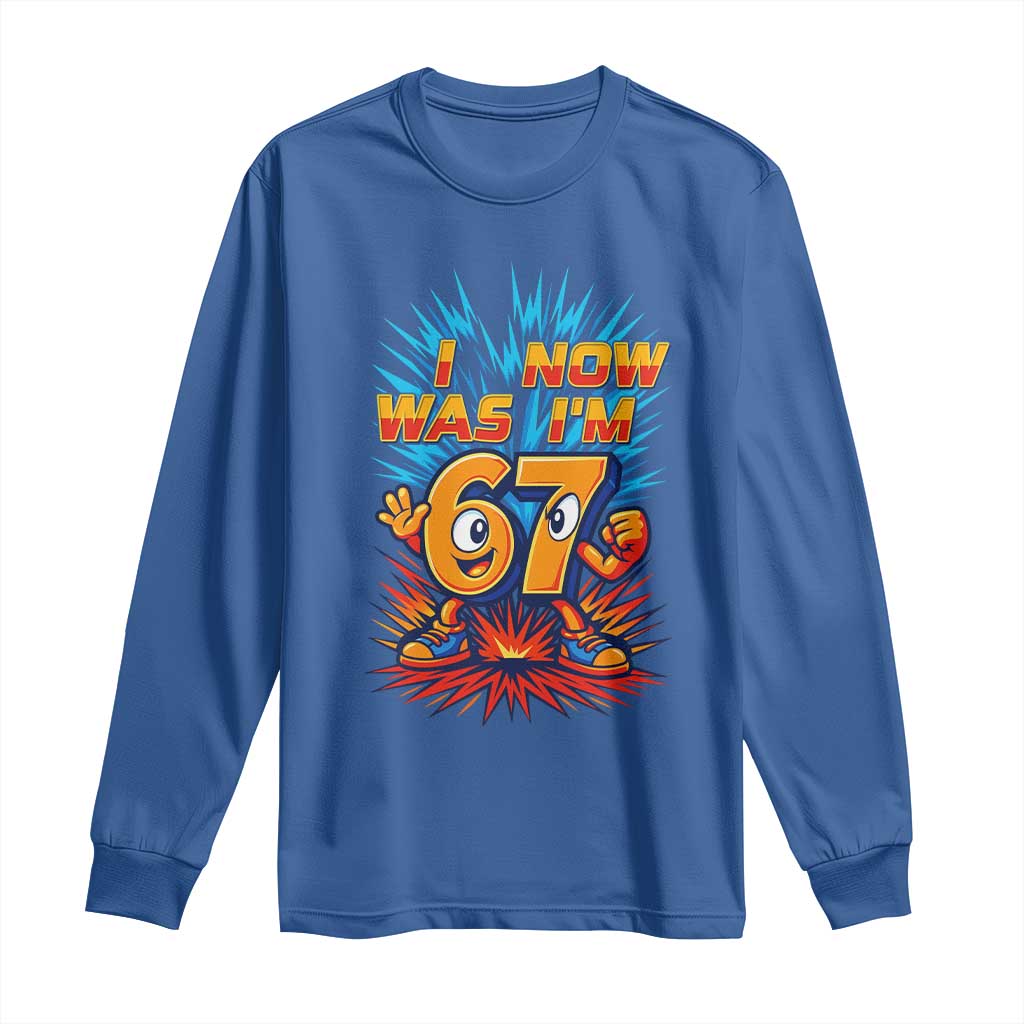 I Was 6 Now I'm 7 Italian Brainrot Meme Gift for Boy Kid Long Sleeve Shirt TS14 Royal Blue Print Your Wear