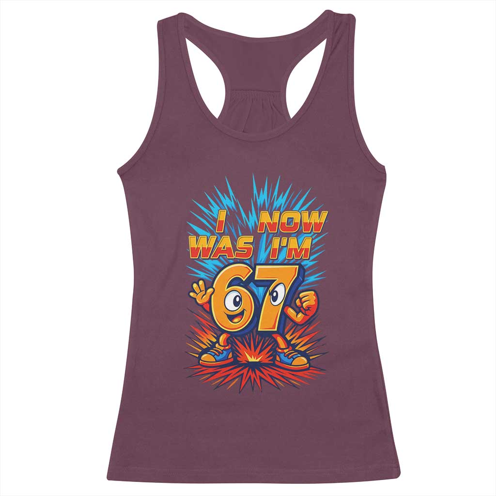 I Was 6 Now I'm 7 Italian Brainrot Meme Gift for Boy Kid Racerback Tank Top TS14 Maroon Print Your Wear