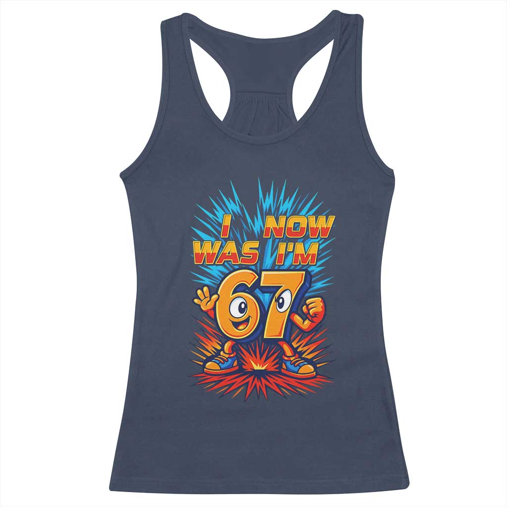 I Was 6 Now I'm 7 Italian Brainrot Meme Gift for Boy Kid Racerback Tank Top TS14 Navy Print Your Wear