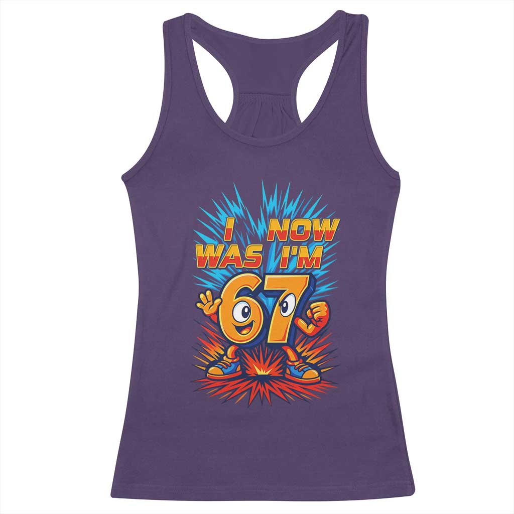 I Was 6 Now I'm 7 Italian Brainrot Meme Gift for Boy Kid Racerback Tank Top TS14 Purple Print Your Wear