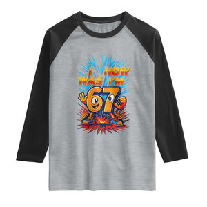 I Was 6 Now I'm 7 Italian Brainrot Meme Gift for Boy Kid Raglan Shirt TS14 Heather Gray Black Print Your Wear