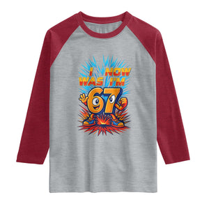 I Was 6 Now I'm 7 Italian Brainrot Meme Gift for Boy Kid Raglan Shirt TS14 Heather Gray Heather Red Print Your Wear