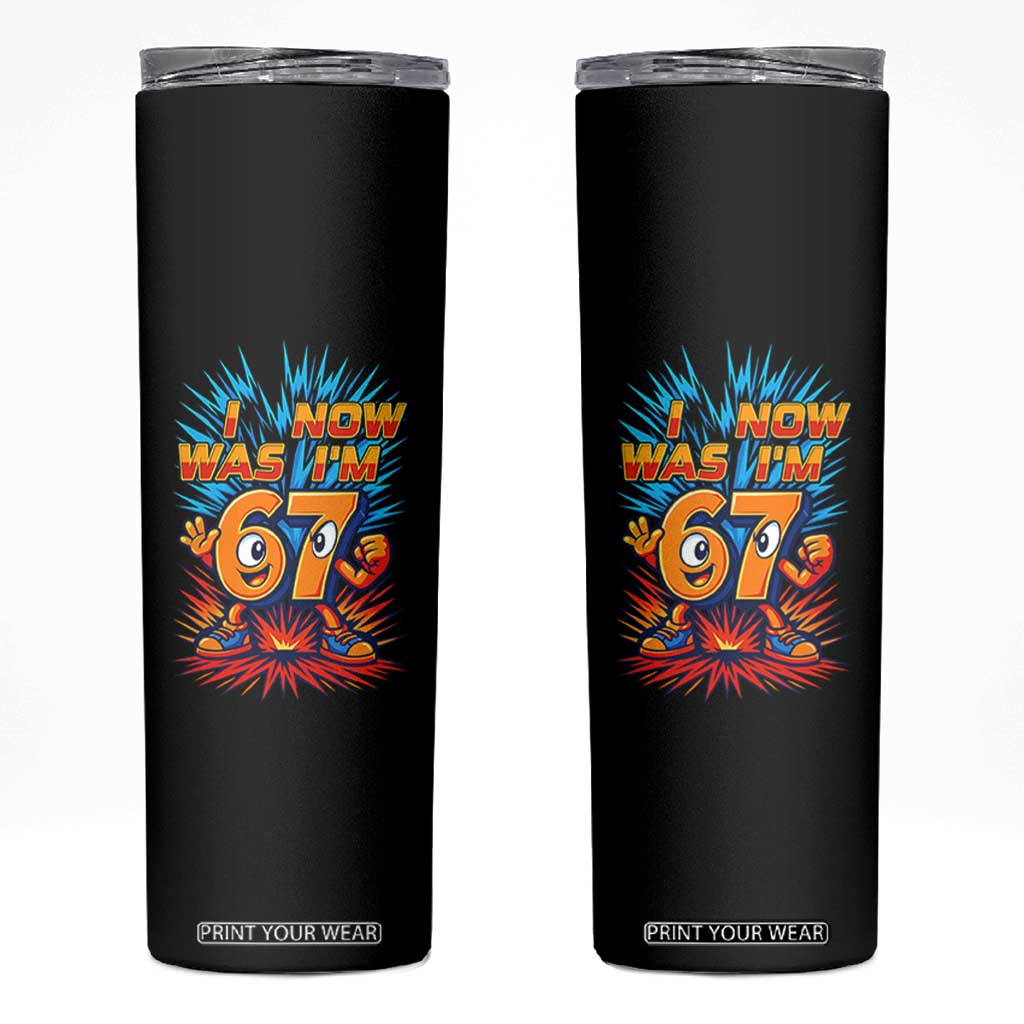 I Was 6 Now I'm 7 Italian Brainrot Meme Gift for Boy Kid Skinny Tumbler TS14 Black Print Your Wear