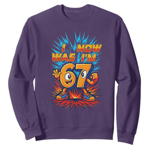 I Was 6 Now I'm 7 Italian Brainrot Meme Gift for Boy Kid Sweatshirt TS14 Purple Print Your Wear