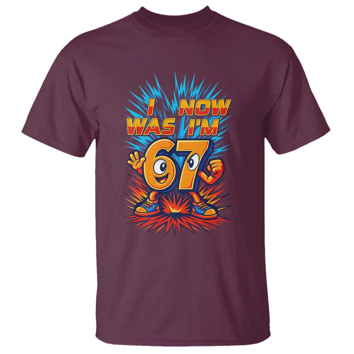 I Was 6 Now I'm 7 Italian Brainrot Meme Gift for Boy Kid T Shirt TS14 Maroon Print Your Wear