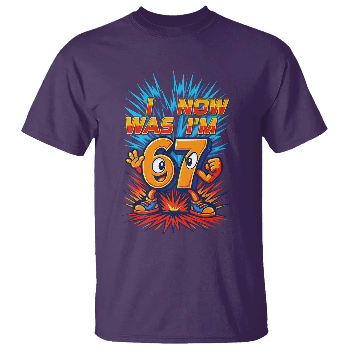 I Was 6 Now I'm 7 Italian Brainrot Meme Gift for Boy Kid T Shirt TS14 Purple Print Your Wear