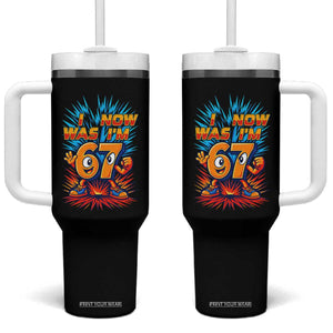 I Was 6 Now I'm 7 Italian Brainrot Meme Gift for Boy Kid Tumbler With Handle TS14 One Size: 40 oz Black Print Your Wear