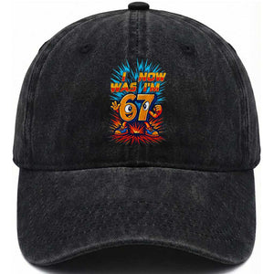 I Was 6 Now I'm 7 Italian Brainrot Meme Gift for Boy Kid Washed Cotton Baseball Cap