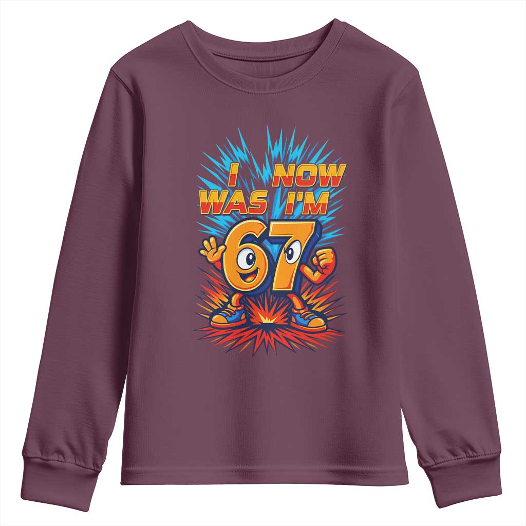 I Was 6 Now I'm 7 Italian Brainrot Meme Gift for Boy Kid Youth Sweatshirt TS14 Maroon Print Your Wear