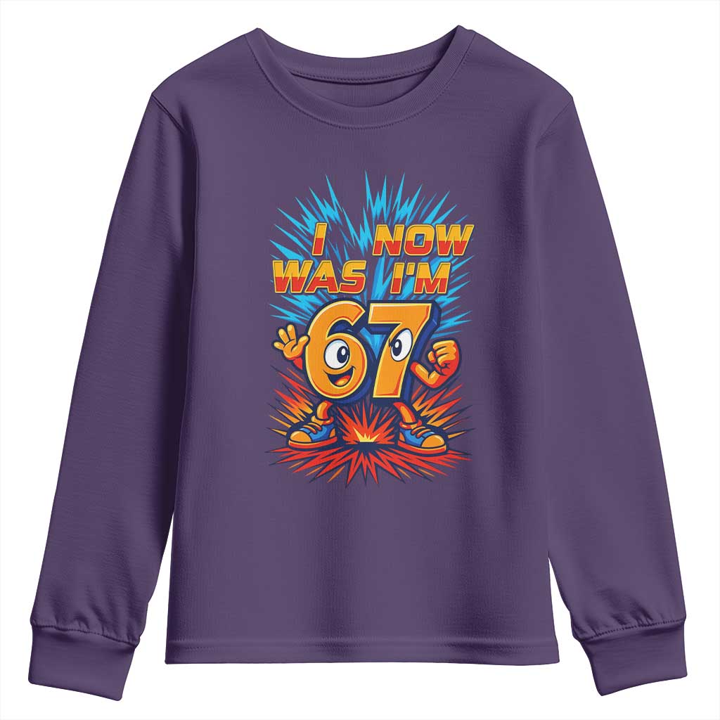 I Was 6 Now I'm 7 Italian Brainrot Meme Gift for Boy Kid Youth Sweatshirt TS14 Purple Print Your Wear