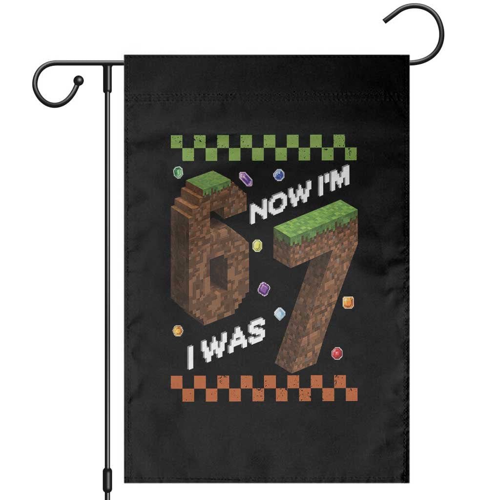 7th Birthday I Was 6 Now Im 7 Garden Flag Unlocked 67 Boys Kids Youth TS14 Black Print Your Wear