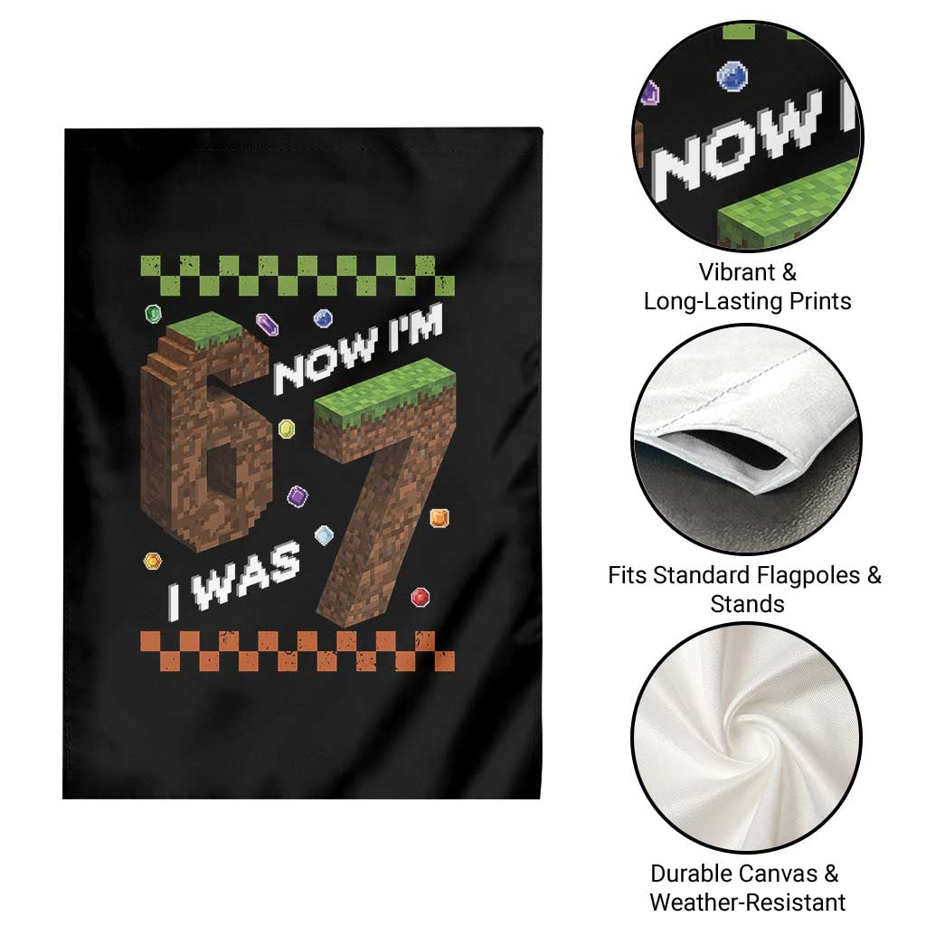 7th Birthday I Was 6 Now Im 7 Garden Flag Unlocked 67 Boys Kids Youth TS14 Print Your Wear