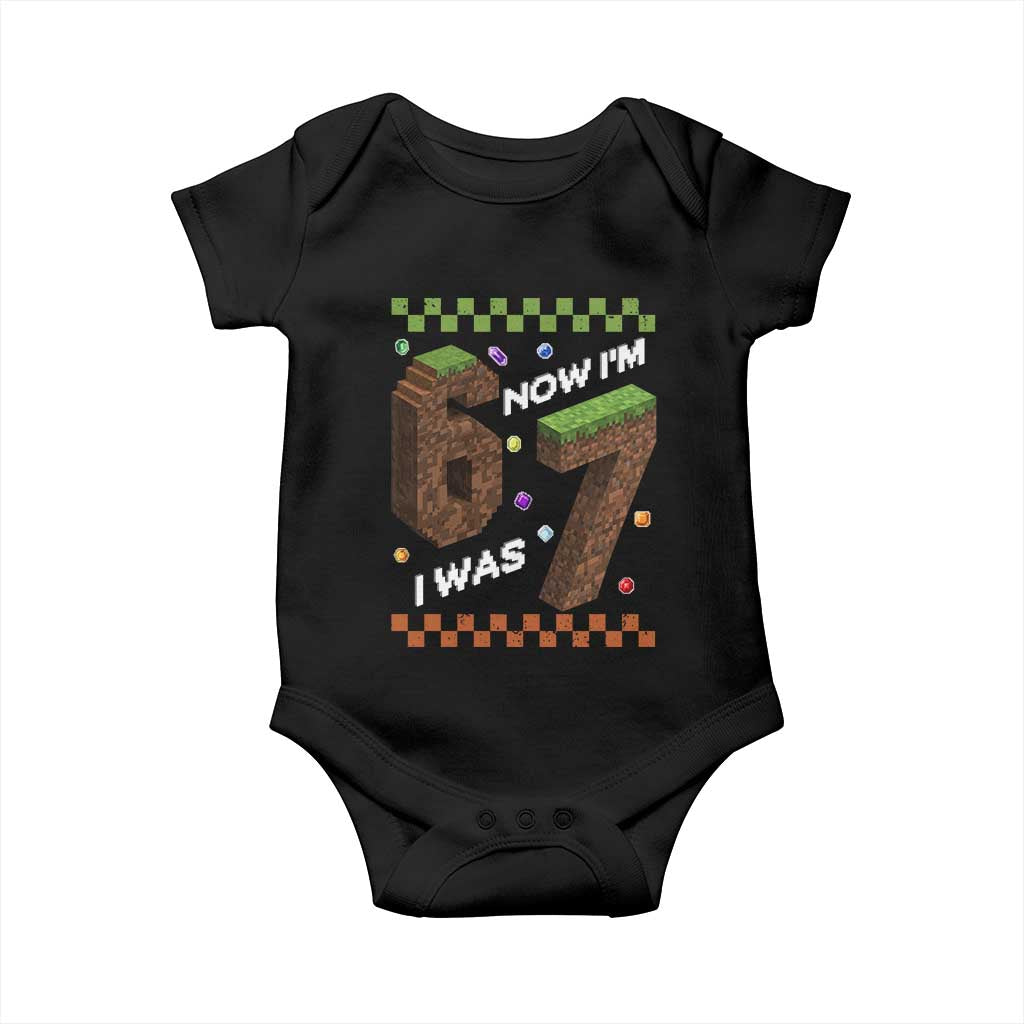7th Birthday I Was 6 Now Im 7 Baby Onesie Unlocked 67 Boys Kids Youth TS14 Black Print Your Wear