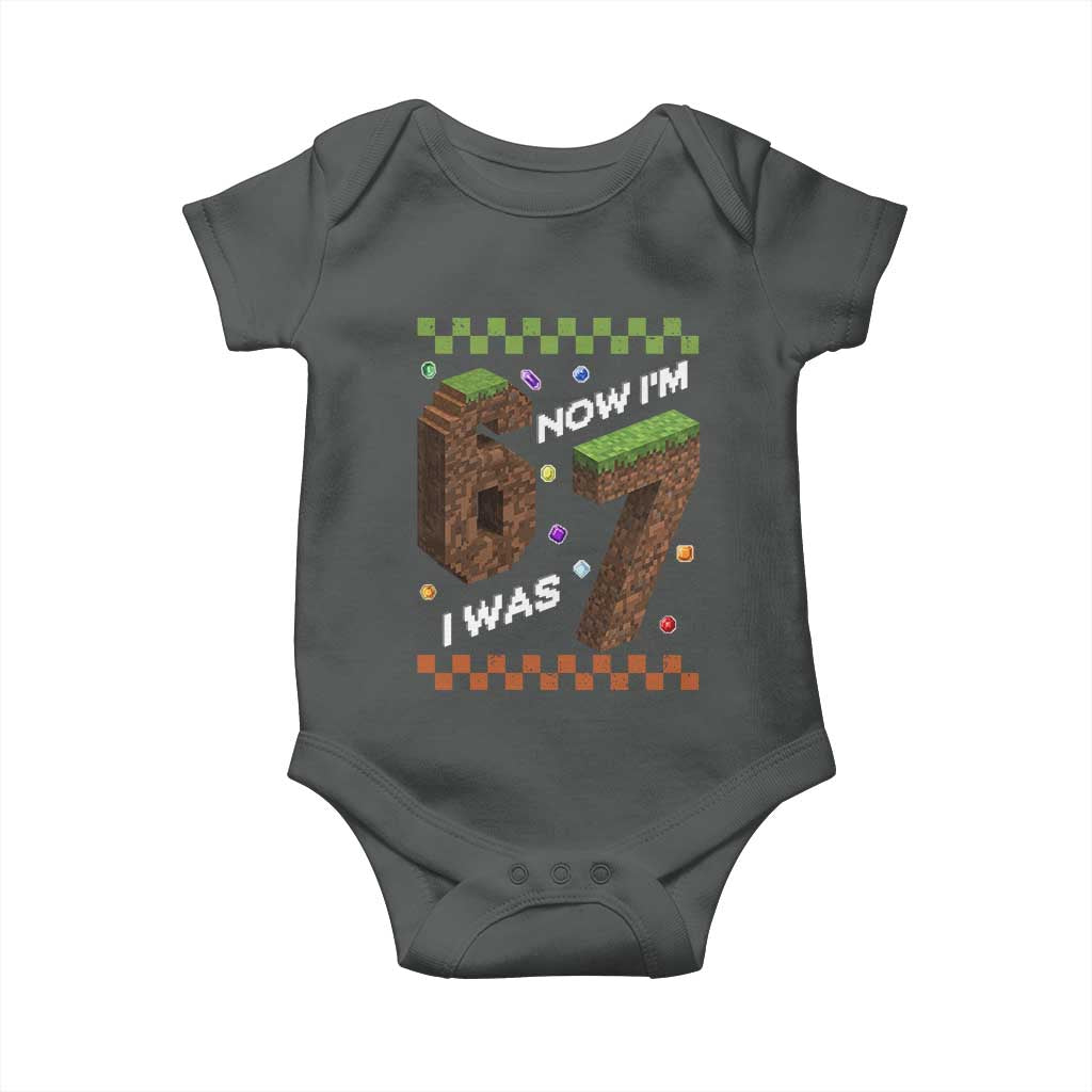 7th Birthday I Was 6 Now Im 7 Baby Onesie Unlocked 67 Boys Kids Youth TS14 Dark Heather Print Your Wear