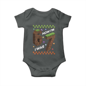7th Birthday I Was 6 Now Im 7 Baby Onesie Unlocked 67 Boys Kids Youth TS14 Dark Heather Print Your Wear