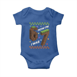 7th Birthday I Was 6 Now Im 7 Baby Onesie Unlocked 67 Boys Kids Youth TS14 Royal Blue Print Your Wear