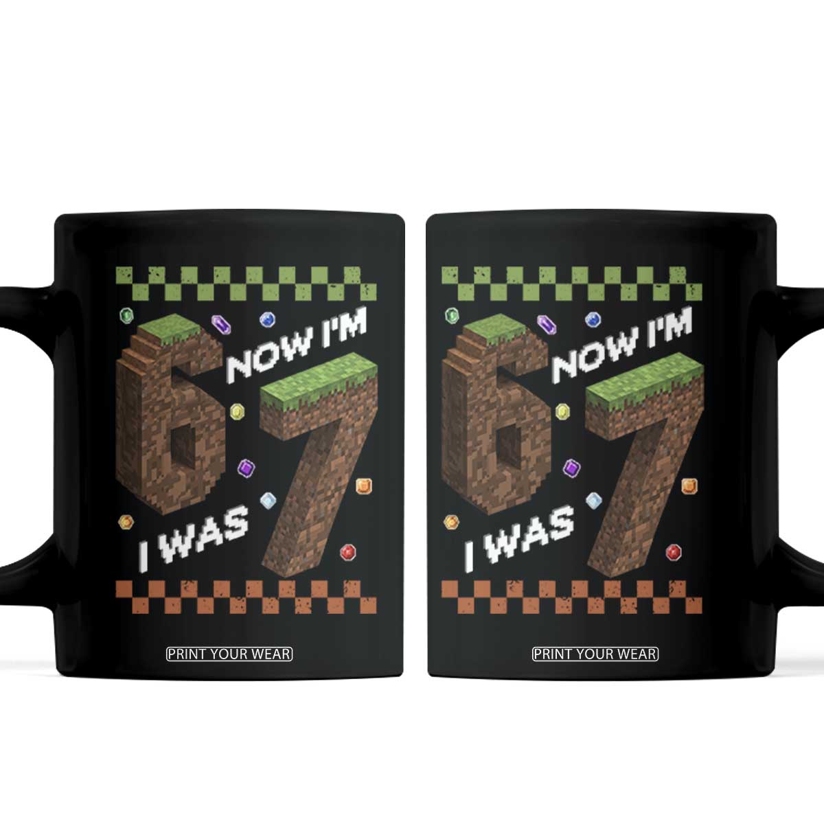 7th Birthday I Was 6 Now Im 7 Coffee Mug Unlocked 67 Boys Kids Youth
