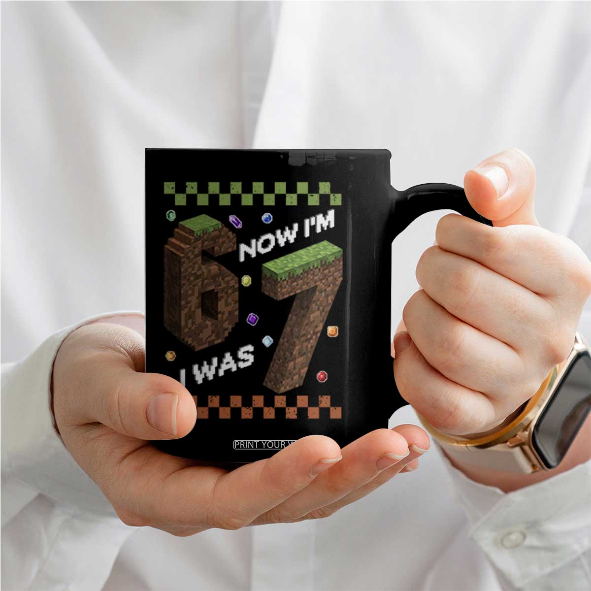 7th Birthday I Was 6 Now Im 7 Coffee Mug Unlocked 67 Boys Kids Youth TS14 Print Your Wear