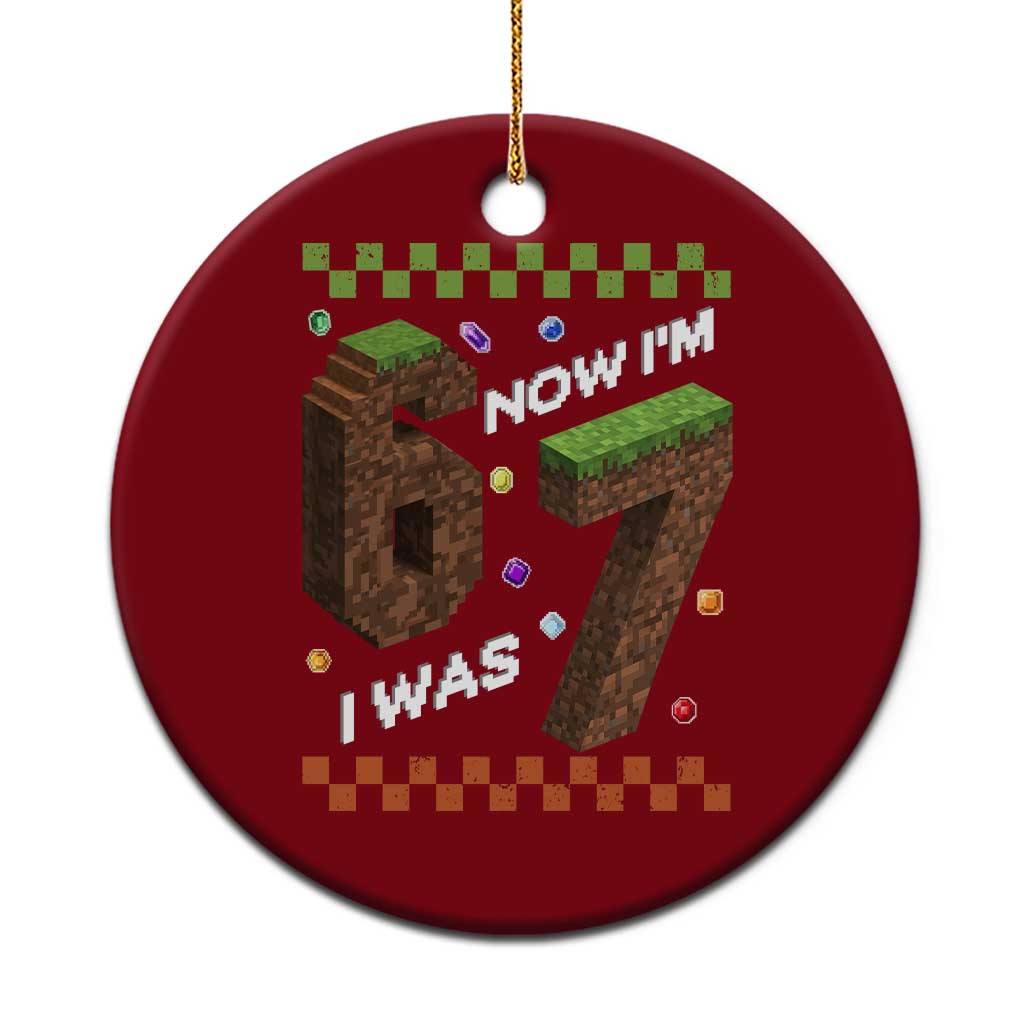 7th Birthday I Was 6 Now Im 7 Ceramic Ornament Unlocked 67 Boys Kids Youth TS14 1pc Red Print Your Wear