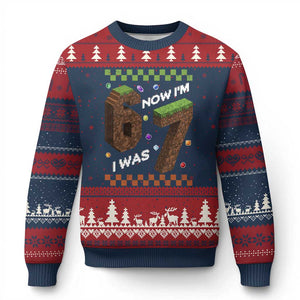 7th Birthday I Was 6 Now Im 7 Ugly Christmas Sweater Unlocked 67 Boys Kids Youth TS14 Navy Red Print Your Wear