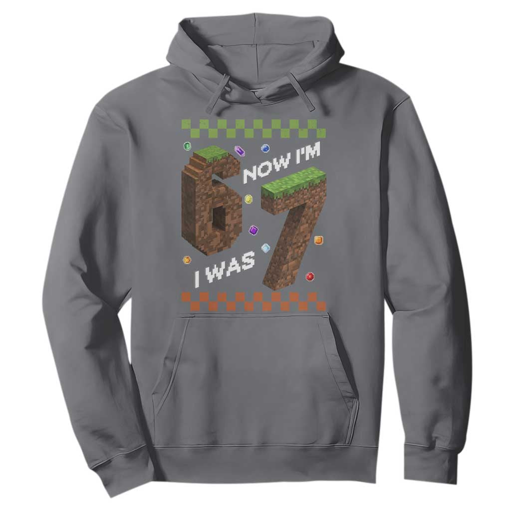 7th Birthday I Was 6 Now Im 7 Hoodie Unlocked 67 Boys Kids Youth TS14 Charcoal Print Your Wear