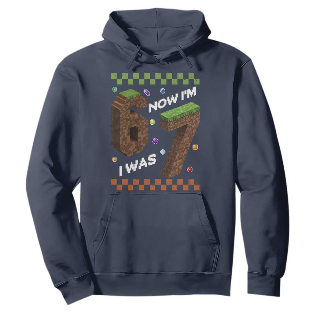 7th Birthday I Was 6 Now Im 7 Hoodie Unlocked 67 Boys Kids Youth TS14 Navy Print Your Wear