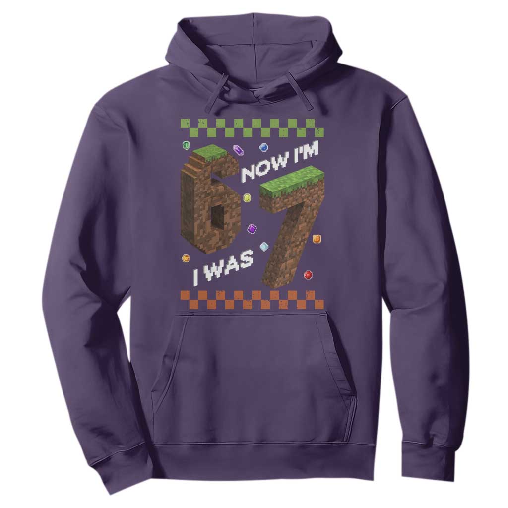 7th Birthday I Was 6 Now Im 7 Hoodie Unlocked 67 Boys Kids Youth TS14 Purple Print Your Wear