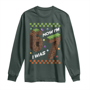 7th Birthday I Was 6 Now Im 7 Long Sleeve Shirt Unlocked 67 Boys Kids Youth TS14 Dark Forest Green Print Your Wear